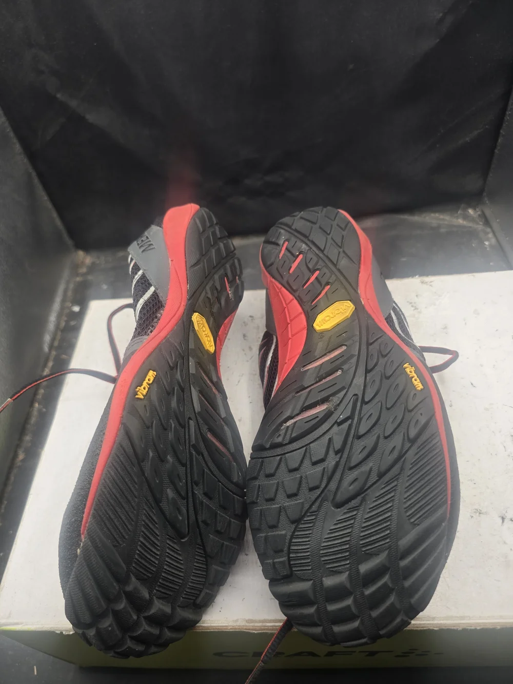 Merrell Men's Black and Red Athletic Shoes